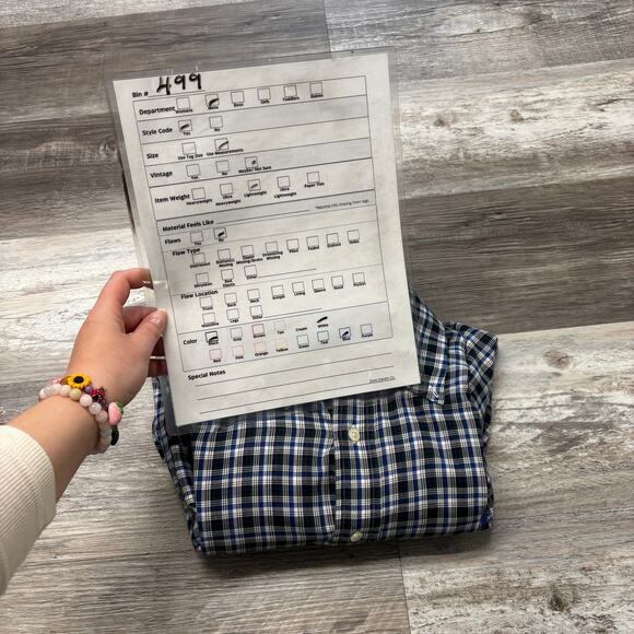 Vintage 90s Ralph Lauren‎ Blue Green Plaid Mens L Pony Button Down Blake Shirt - Picture 8 of 8